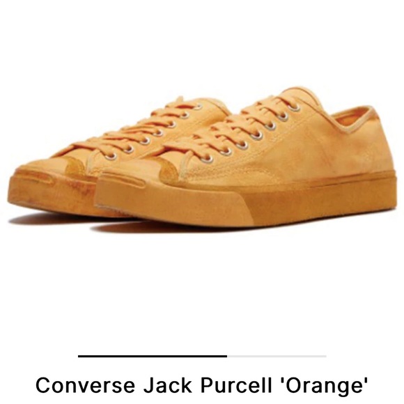 NWOT Converse Jack Purcell Burnished Two Tone Suede Orange Tie Dye 70s Low Tops - Picture 2 of 13